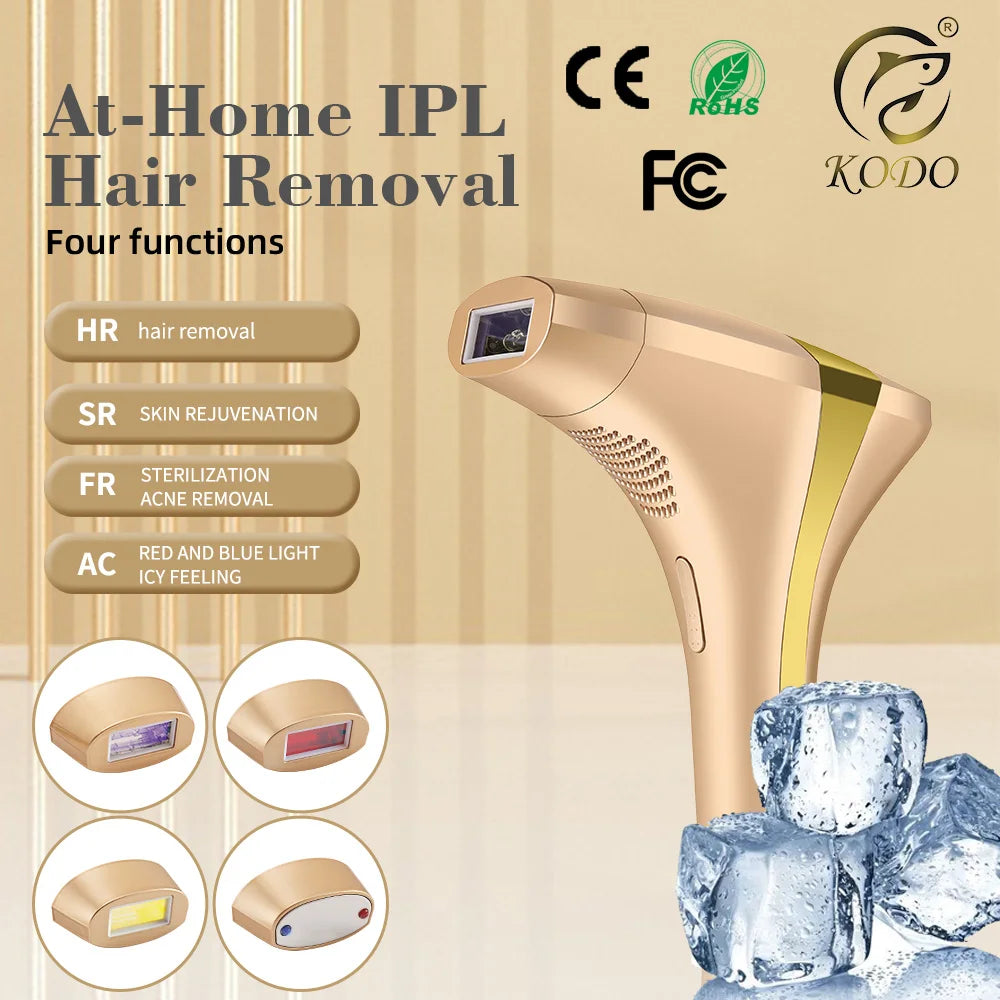 KODO 2025 Épilateur laser 4 en 1 pour le visage et le corps, personnalisation haut de gamme, IPL permanent, indolore