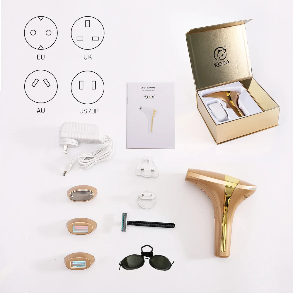 KODO 2025  Épilateur laser 4 en 1 pour le visage et le corps, personnalisation haut de gamme, IPL permanent, indolore